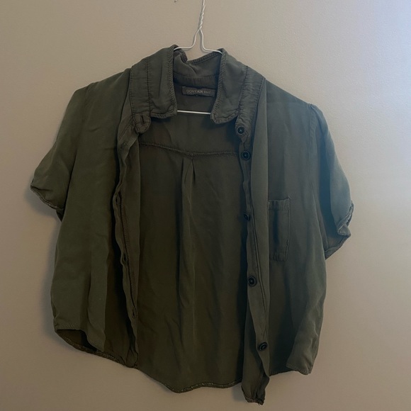 Army green button down shirt - Picture 2 of 5